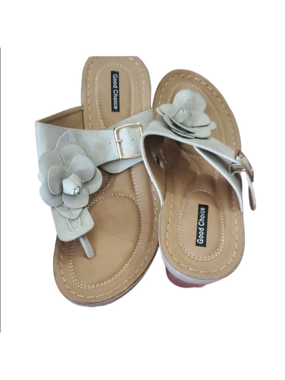 Good Chic Women's Gray Floral Sandals Size US 9.5